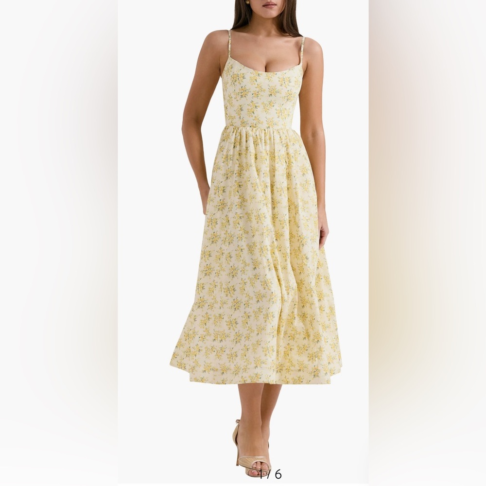 House of CB Light Yellow Floral Maxi Dress